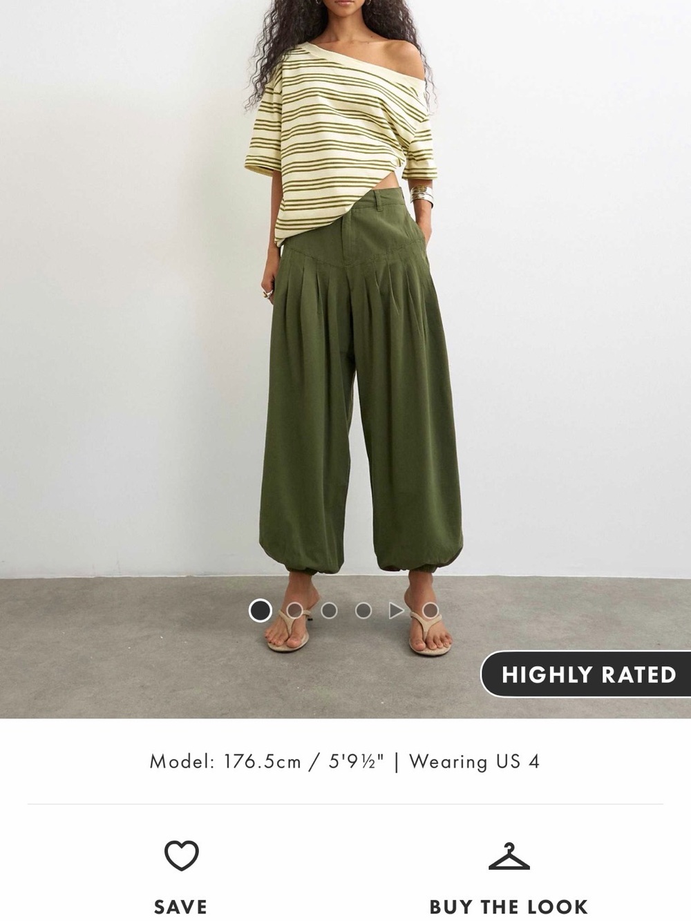 Khaki Green Topshop Balloon Pants